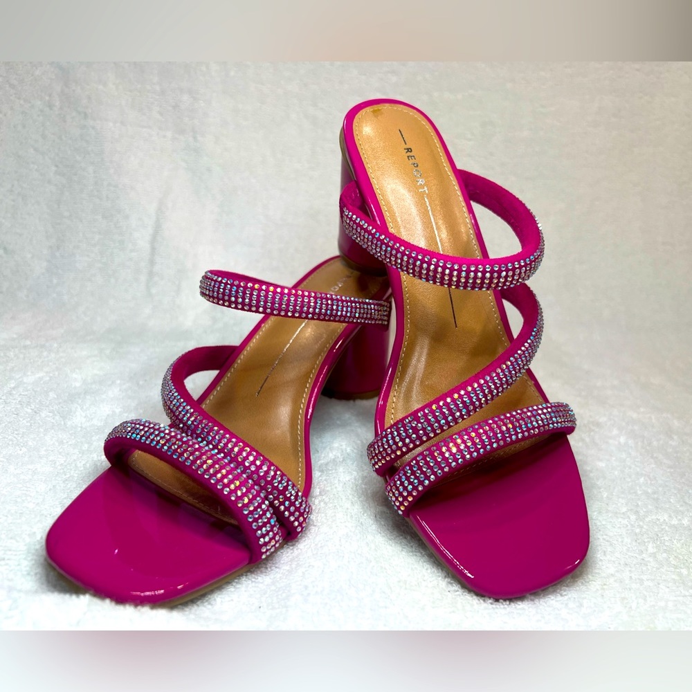 REPORT, pink with crystals, size 7 - Picture 2 of 4